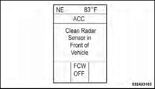 Clean Radar Sensor Warning