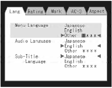 DVD Player Language Menu