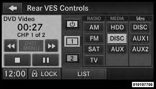 Select Channel/Screen 1 And DISC In The MEDIA Column